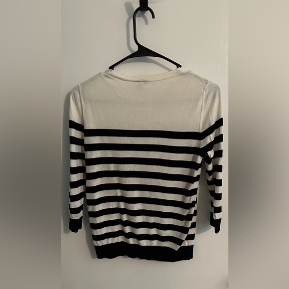 Talbots. Striped Button Up Cardigan. - Picture 2 of 3